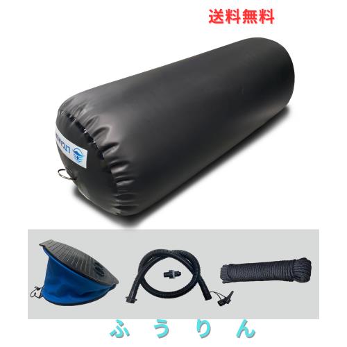 LTCANOPY 重型空気入り船の護舷、30 x 76 cmの船バンパーは停泊、ヨット、ヨット埠頭に使用され、PVC黒色船の護舷には10 mの二重編みナイ