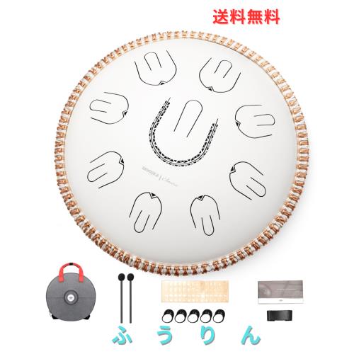 MOOZICA 14インチ スリットドラム タングドラム ハンドパン 18音符 ハ長調 C Major 440Hz スチールタンダム 倍音デザイン 瞑想 ヨガ 禅