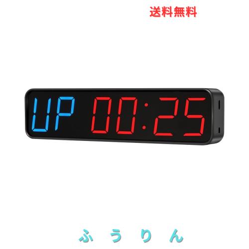 Jhering スポーツタイマー、ポータブルフィットネスタイマー、充電式で内蔵の磁気スパインを備えたインターバルタイマー、自宅、ジム、屋
