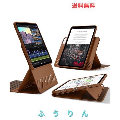 ESR iPad Pro 11インチ ケース M4 (2024、第5世代)専用 取外し可能なマグネットカバー付き回転式ケース 縦向き/横向きスタンド 9段階の角