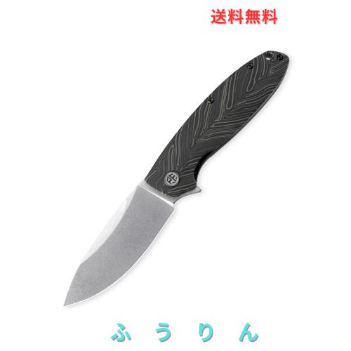 Petrified fish PFB01 Terra 折りたたみ出刃包丁3.54inD 2サテンブレードスチールMicarta手持ち部分EDCアウトドアキャンプ用衣嚢折り