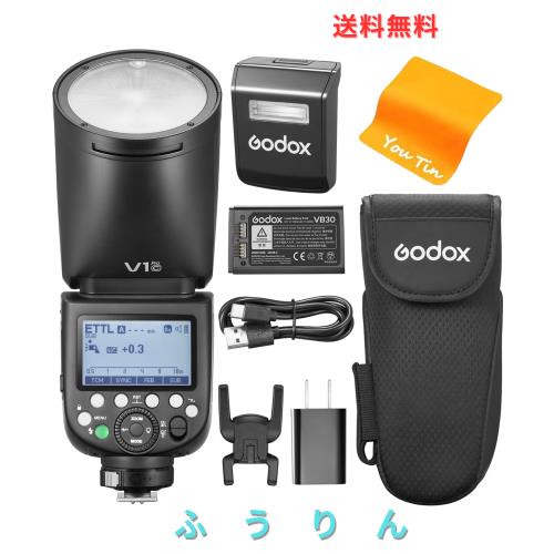 GODOX V1 pro V1pro-C TTL カメラフラッシュ Canon 用、Godox V1-C アップグレード、2.4G HSS 1/8000s リチウムイオン 76Ws 丸頭スピード