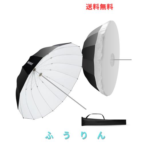 NEEWER 71”/180cm パラボラ反射アンブレラ 写真用アンブレラ 撮影用アンブレラ ホワイトインナー/ディフューザーカバー/バッグ付き 柔ら