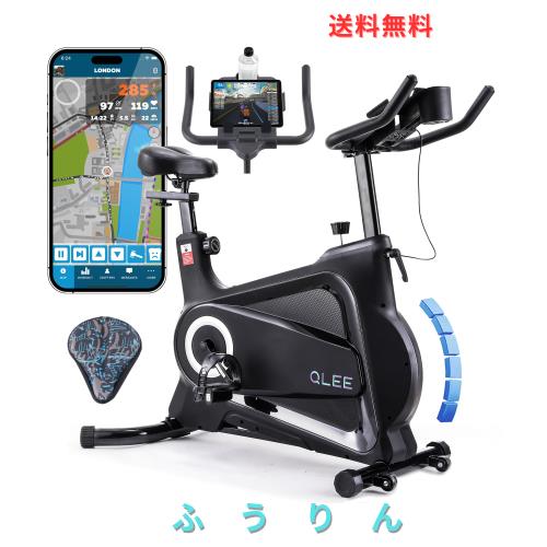 QLEE 第7世代フィットネスバイク 【ZWIFT アプリ連動】 スピンバイク  