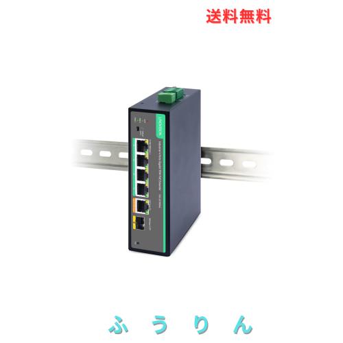 LINOVISION 産業用 4 ポート ギガビット BT90W PoE パススルー スイッチおよび PoE エクステンダー、IEEE802.3af/at/bt、オプションの DC