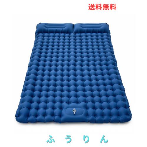【CellBeat】強化版！エアーマット キャンプ マット ダブル【10cm極厚・耐荷重300kg・高R値4.0】足踏み式 耐穿刺/抗菌防撥水/二人用 人間