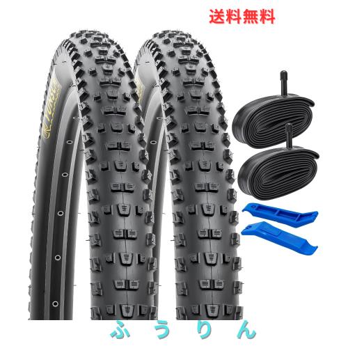 2本セット,26 2.25 タイヤ,26x2.25 自転車タイヤ + チューブ 肉厚 米式バルブ32mm +タイヤレバー,タイヤ26x2.25,自転車 タイヤ 26x2.25,