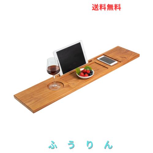 VaeFae 柚木ですバスタブトレー お風呂 テーブル 竹製 バステーブル バストレー お風呂 台 バスラック