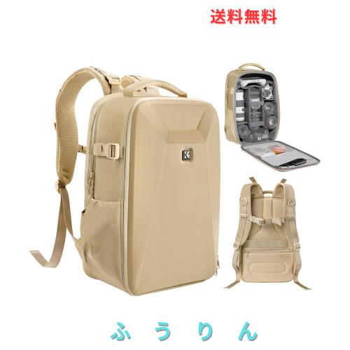 K＆F Concept カメラバッグ カメラリュック リュックサック 大容量 おしゃれ EVA耐衝撃 22L 16インチPC収納＆三脚収納可 一眼レフカメラバ