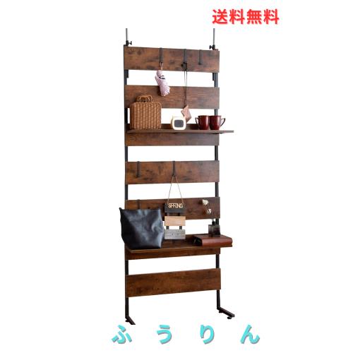 IMIEE 突っ張りラック つっぱり棚 壁面収納 本棚 つっぱりラック フック付き 幅60/80 突っ張り 収納棚 シェルフ収納 パーテーション おし