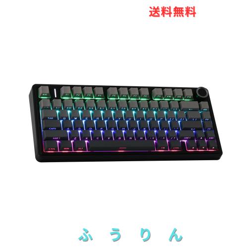 EPOMAKER x Aula F75 ゲーミングキーボード ガスケット メカニカルキーボード 5層パッド＆ノブ付き 75% ワイヤレス ホットスワッパブル B