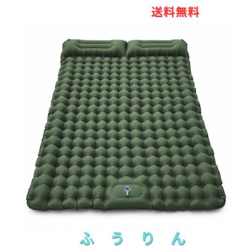 【CellBeat】強化版！エアーマット キャンプ マット ダブル【10cm極厚・耐荷重300kg・高R値4.0】足踏み式 耐穿刺/抗菌防撥水/二人用 人間