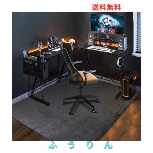 FUNHOO ゲーミングチェアマット 160×180cm チェアマット カーペットタイプ 滑り止め加工 フランネルタイプ フローリングマット 騒音対策