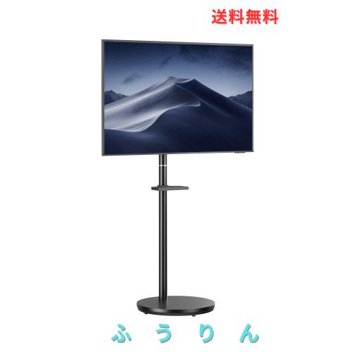 METIYA テレビスタンド 小型 テレビ台 黒 壁寄せ 移動式 キャスター付き tvスタンド 49インチ対応 耐荷重16KG VESA規格75x75/100x100/200