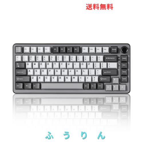 YUNZII B75 PRO 75% ガスケットゲーミングキーボード 無線メカニカルキーボード BT/2.4G/有線 ワイヤレス ホットスワップ 搭載 RGB ノブ