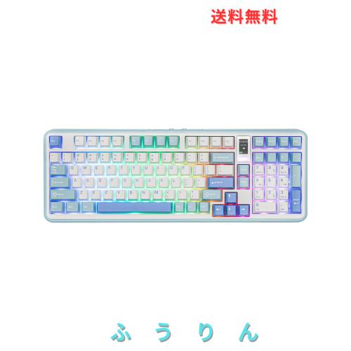 MechLands Vibe99 ワイヤレスゲーミングキーボード 1.06’’スクリーン 100キーガスケットメカニカルキーボード ホットスワップ対応クリー