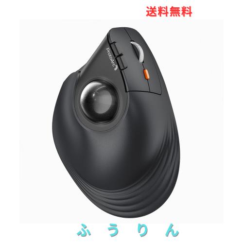 ProtoArc EM05 NLバーティカル トラックボールマウス 縦型62° 2.4GとBluetooth両対応 ワイヤレス 5段階DPI 200/400/800/1200/1600 7ボタ