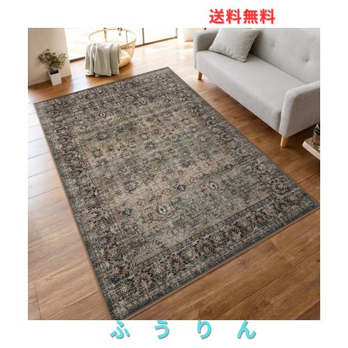 HAOCOO ラグ カーペット 洗える 140×200cm オールシーズン適用 絨毯 ペルシャ風 ラグマット 1.5畳 ふわふわ 滑り止め ホットカーペット