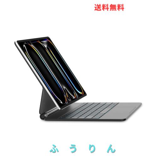 WOTOWEL iPadマジックキーボード 2024 iPad Pro13インチ(M4) 日本語配列 高精度トラックパッド付き ショートカットキー配列 iPadキーボー