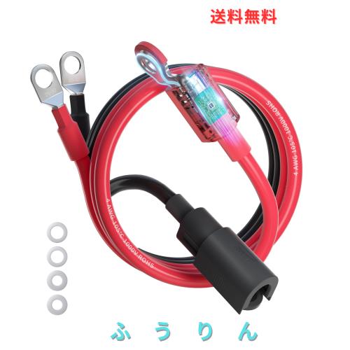 Ampeak 業界初火花防止バッテリーケーブル AWG4 60cm 防水 インバーターケーブル 火花防止増設用並列ケーブル 22sq 丸型圧着端子 M10 M8