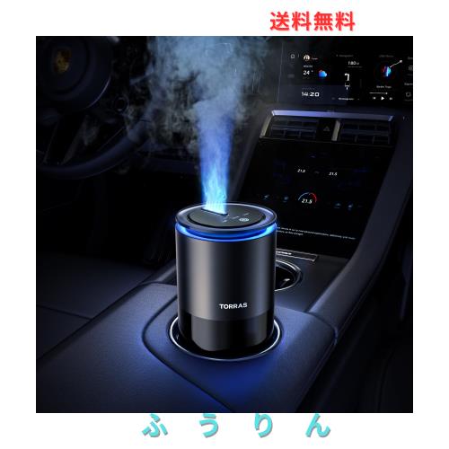 TORRAS 車 アロマディフューザー 芳香剤 せっけん 詰まりにくい特許大噴霧口・雰囲気ライト・自動ON/OFF・静音 石鹸 天然香料 車芳香剤 