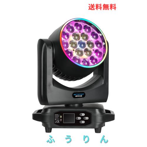 Betopper 19x15W RGBWライトストリップ効果移動ヘッドライト付き，洗浄/ズームレンズ/CTO の効果の蜂の目LEDステージライト舞台照明スポ