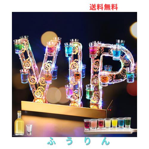 テキーラ観覧車 25ml-24カップ 7色のライト 誕生日パーティー バーホテルLEDワイングラス収納ラック カクテルパーティー KTVナイトクラブ