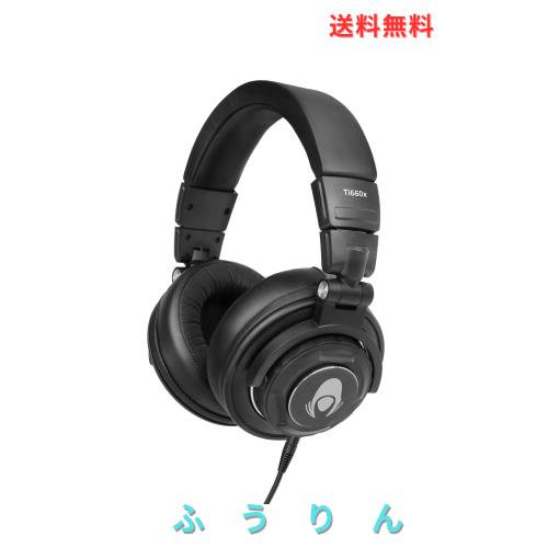 Talomenプロフェッショナル有線モニターヘッドホ50mm ドライバー ン スタジオレコーディング/楽器練習/ミキシング/DJ/動画編集/モニター