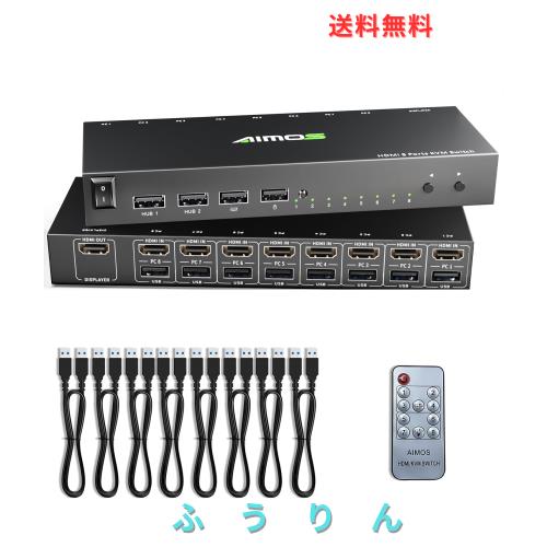 11128　 AIMOS HDMI KVM切替器 8入力1出力 AIMOS HDMI KVM切替器 8入力1出力 4K@30Hz キーボード、マウス