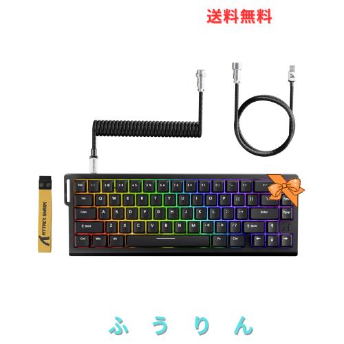 ATTACK SHARKxMAMBASNAKE X68 HEゲーミングキーボード、ラピッドトリガー対応、磁気スイッチ、8000Hzポーリングレート、0.125msレイテン
