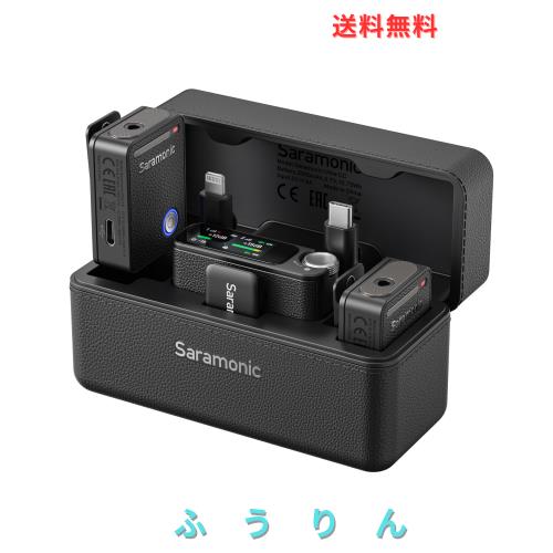 Saramonic Ultra 03 ワイヤレスマイク無線 ラベリブラック iPhone/Android/DSLRカメラ用 ピンマイク クリップ式 瞬時接続 プラグ＆プレイ