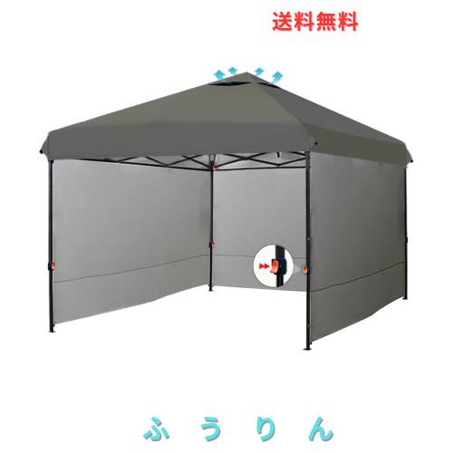 ApeexCanopy タープテント 2.5m×2.5m 【専用横幕/サイドシート3枚付属】 風抜けベンチレーション 高耐水加工＆シルバーコーティング UV