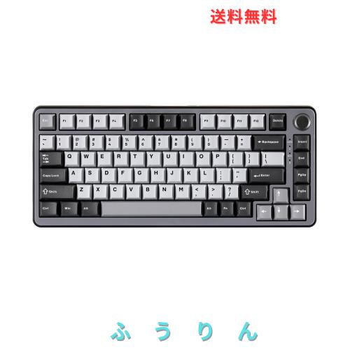 YUNZII RT75 ラピッドトリガー キーボード メカニカル TKL ゲーミング 磁気スイッチ RGB 有線 USB コンパクト 75%配列ノブ付きPBT キーキ