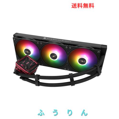 Thermalright FW360ウルトラARGBブラックCPU AIOクーラー、PC 360仕様ウォータークーラーシステム、480x480解像度のIPS液晶画面、AM5＆Int