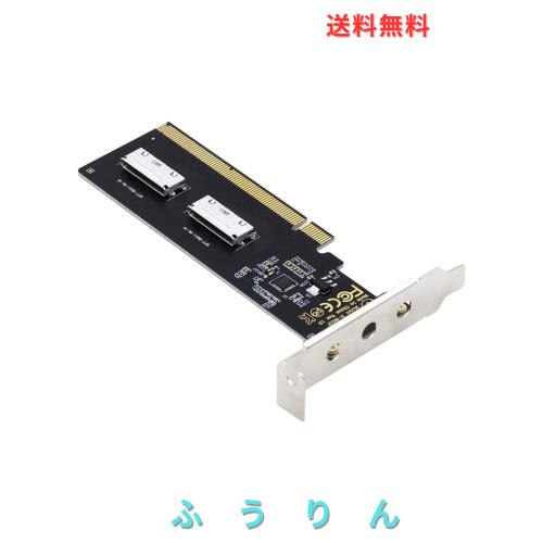 NFHK アダプター PCIE4.0 PCI-Express 16x からデュアル Oculink SFF-8612 SFF-8611 8x VROC アダプター (マザーボード SSD グラフィック