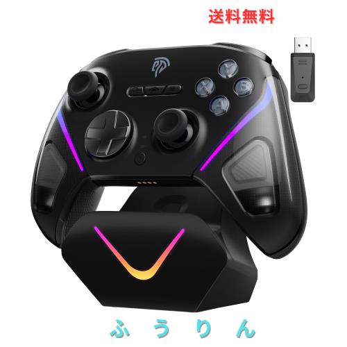 EasySMX D10 PC コントローラー、充電ドック、無線 ゲームパッド、TMR ジョイスティック付きゲーム コントローラー、1000Hz ポーリングレ