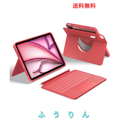 HOU 回転式 キーボードケース for iPad Air M3/M2 11インチ 超高精度大型タッチパッド付き 日本語配列 iPad Air 第6/5/4世代 ＆ iPad Pro