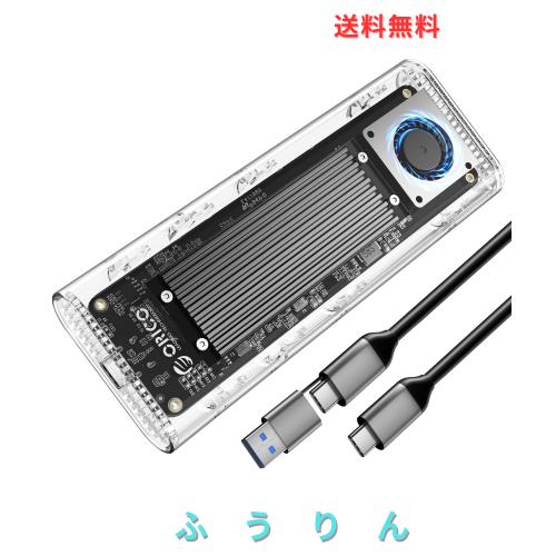 ORICO M.2 SSD 外付けケース 40Gbps 工具不要最新 USB4 M.2 NVMe SSDケース ファン内蔵の透明Thunderbolt 4 SSD ケース2230 2242 2260 22