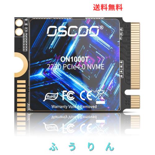 OSCOO 512GB M.2 2230 NVMe SSD, PCIe Gen4x4 内蔵SSD, 最大5200MB/s, 3D NAND, 放熱シール付き, Steam Deck, ASUS ROG Ally, Microsoft