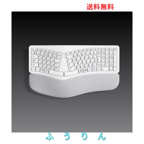 Ewin エルゴノミクス キーボード Bluetooth 疲れにくい 2.4G+Bluetooth両対応 ワイヤレスキーボード 無線 テンキー付き フルサイズ 左右