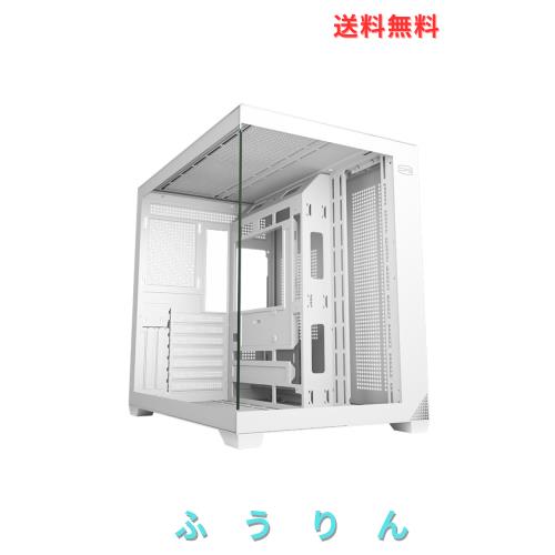 PCCOOLER CPS C3 T700 PCケース、デュアルチャンバーミドルタワーATXケース、高エアフロー設計、BTFマザーボード対応、強化ガラスフロン
