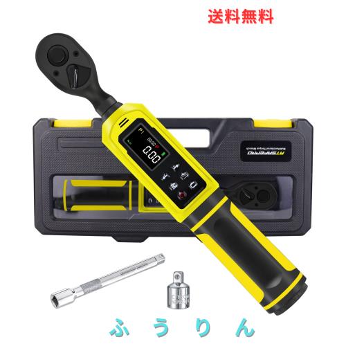 ATsafepro トルクレンチ デジタル 3/8’’ 0.9〜60 Nm,9.5 mm差込角, 5単位（in-lb/ft-lb/Nm/kg-cm/kg-m)変換, トルクレンチ 車, バイク,自