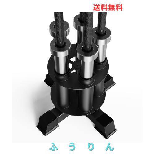 EVERYMATE垂直のバーベルホルダー:回転可能なバーベルホルダーの床スタンド、ヘビーデューティのバーベルラックスタンドは2インチのバー