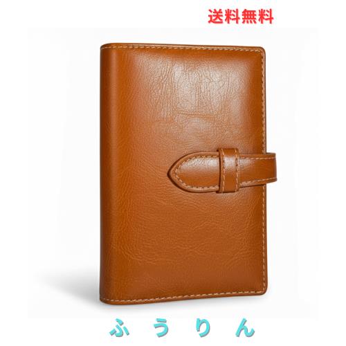 FENSPARK システム手帳 6穴リング ミニ6リフィル4種類120枚/コラージュ素材/ステッカー付き カード収納 スケジュール帳 手帳カバー メモ
