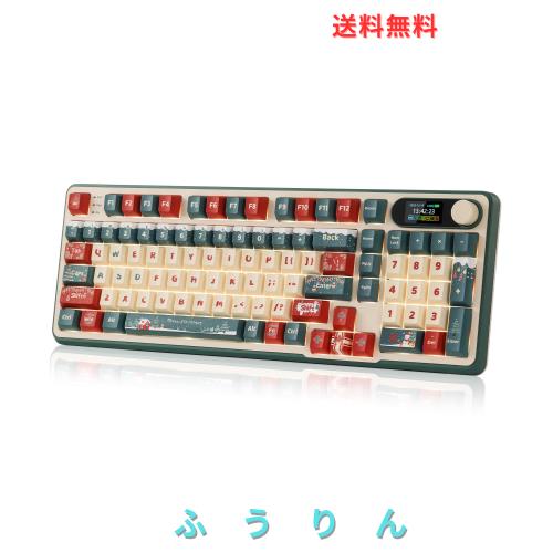 RK ROYAL KLUDGE S98 メカニカルキーボード（スマートディスプレイ＆ノブ付き）、トップマウント 96% RGB ワイヤレスゲーミングキーボー