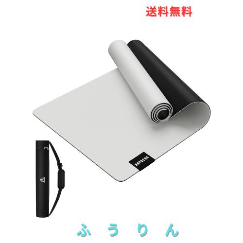 HAPBEAR ヨガマット トレーニングマット エクササイズマット 防滑 高密度 特大 両面天然ゴム製 183×76cm 5mm厚 耐摩耗 抗菌防臭 オック