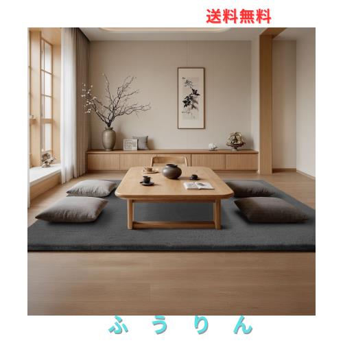 ラグマット カーペット 200x250cm (約3畳) 全厚約2cm 滑り止め付 洗えるラグ 抗菌 ふわっと手触り 防音絨毯 オールシーズ おしゃれな北欧