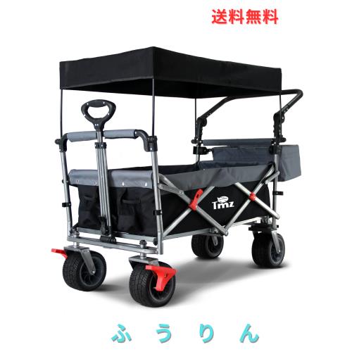 TMZ折りたたみ式全地形ガーデン車両、屋外キャンプキャンプ車両、取り外し可能なルーフ、伸縮式プルロッド、マルチスピード調整可能プッ