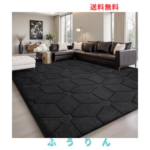 SWEES ラグマット カーペット160x230cm 約2畳 全厚約2cm 滑り止め付 洗えるラグ 抗菌 3D ラグマット、リビングルーム用特大ラグ、防ダニ
