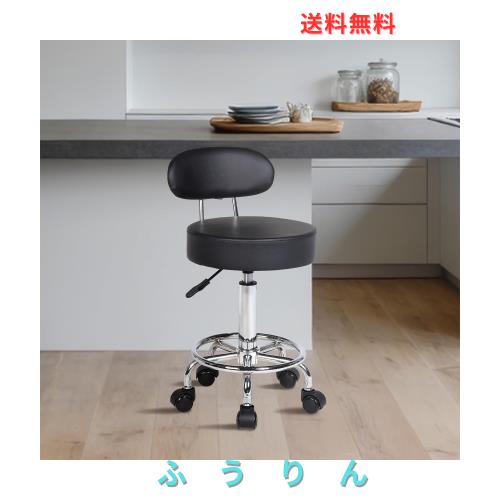 Youhauchair カウンターチェア キャスター付き 回転 昇降 ハイスツール 背もたれ 2WAY 丸椅子 製図用、オフィス、バー、キッチンチェア 1